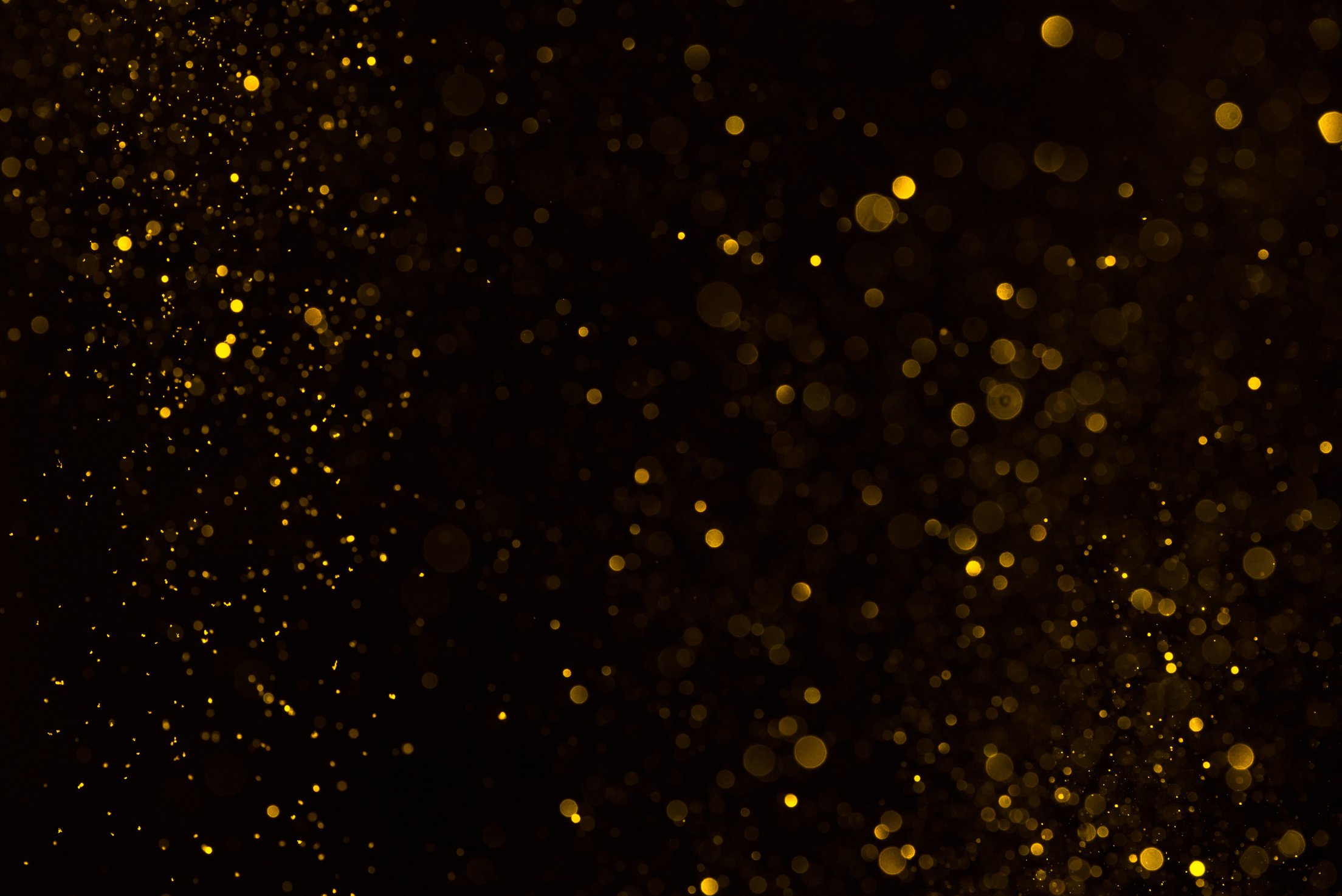 Gold dust glitter sparkle abstract horizontal bokeh